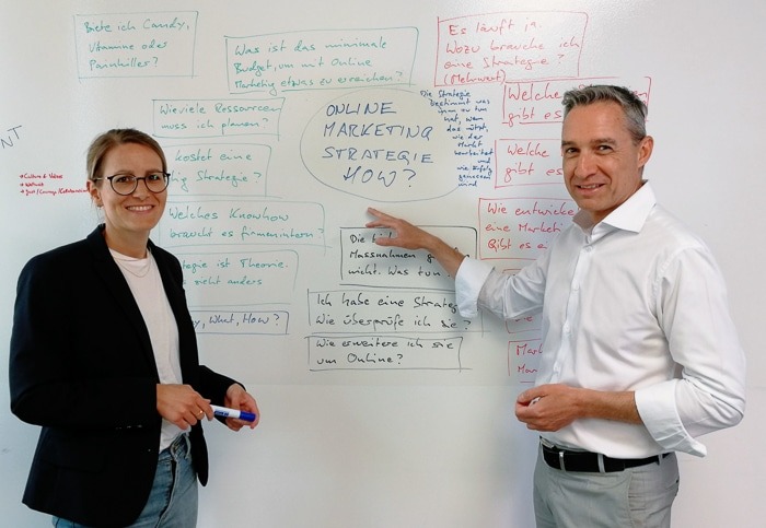 Anna-Lena Wohlschlag und Walter Schärer über Online Marketing Strategie