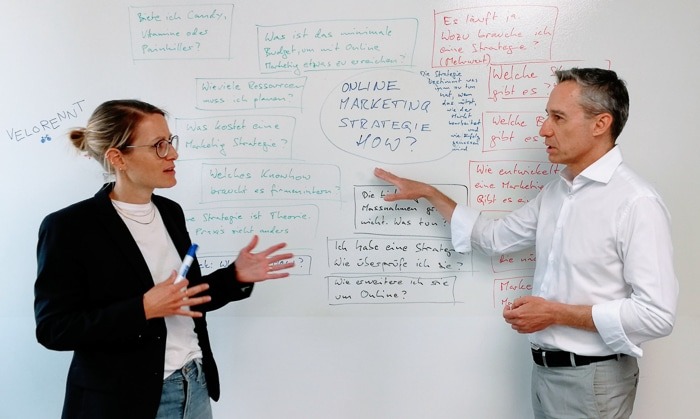 Anna-Lena Wohlschlag und Walter Schärer über Online Marketing Strategie