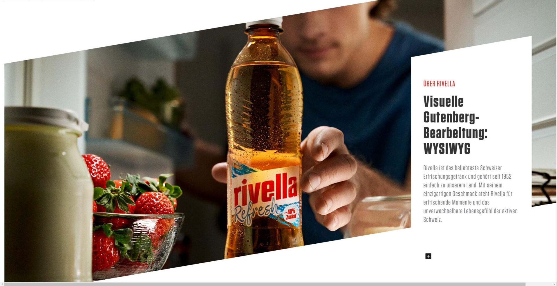 Rivella Relaunch: Visuelle Bearbeitung im Gutenberg-Editor per WYSIWYG